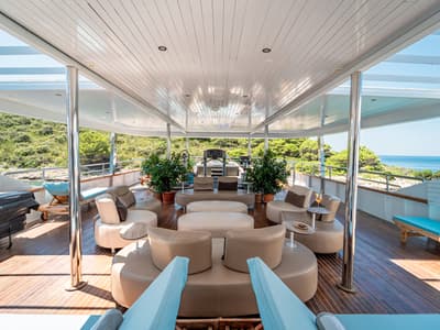 Deck of Riva, a Gulet Motoryacht yacht at Split, Croatia