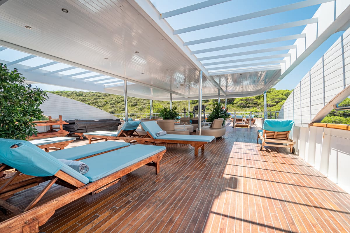 Deck of Riva, a Gulet Motoryacht yacht at Split, Croatia