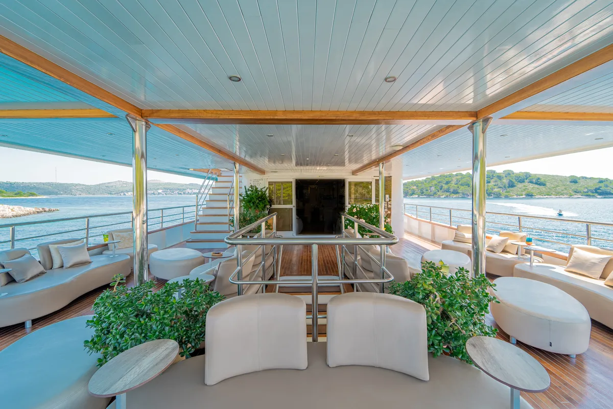 Deck of Riva, a Gulet Motoryacht yacht at Split, Croatia
