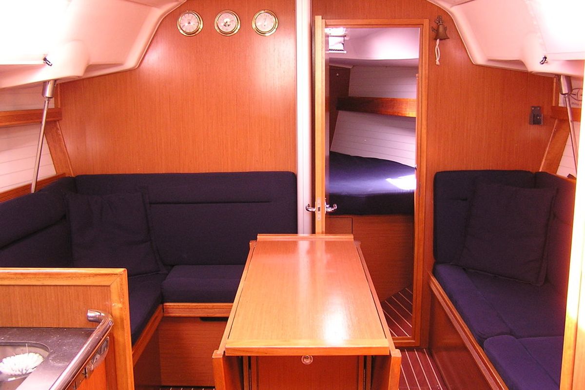 Salon of Alba, a Bavaria 35 Cruiser sailboat at Municipal Unit of Lefkada, Greece