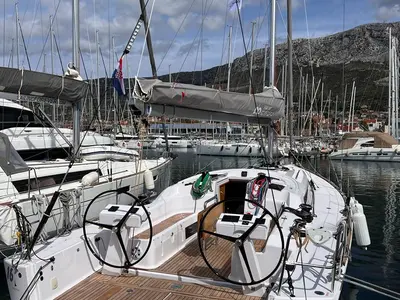Cockpit of CLIO, a AD Boats Salona 46 sailboat at Grad Kaštela, Croatia