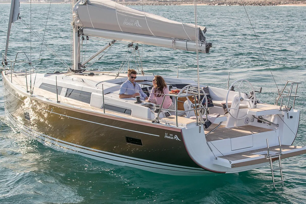 Exterior view of Beatrice, a Hanse Yachts Hanse 388 sailboat at Betina, Croatia