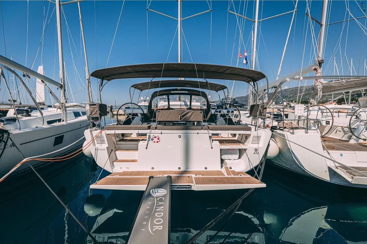 Cabin on Angelique, a Dufour 470 sailboat at Grad Kaštela, Croatia