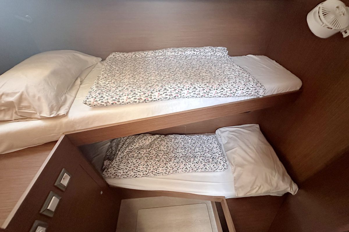 Cabin on Flipper, a Beneteau Oceanis 51.1 sailboat at Palma de Mallorca, Spain