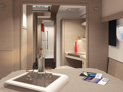 Cabin on Angelica, a Fountaine Pajot Isla 40 catamaran at Athens, Greece