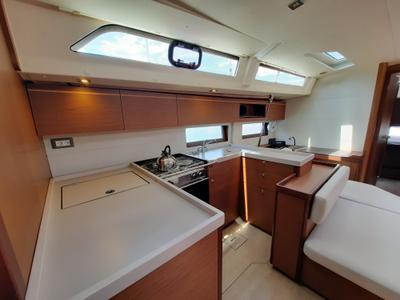 Galley of Senza Limiti II, a Beneteau Oceanis 51.1 sailboat at Tonnarella, Italy
