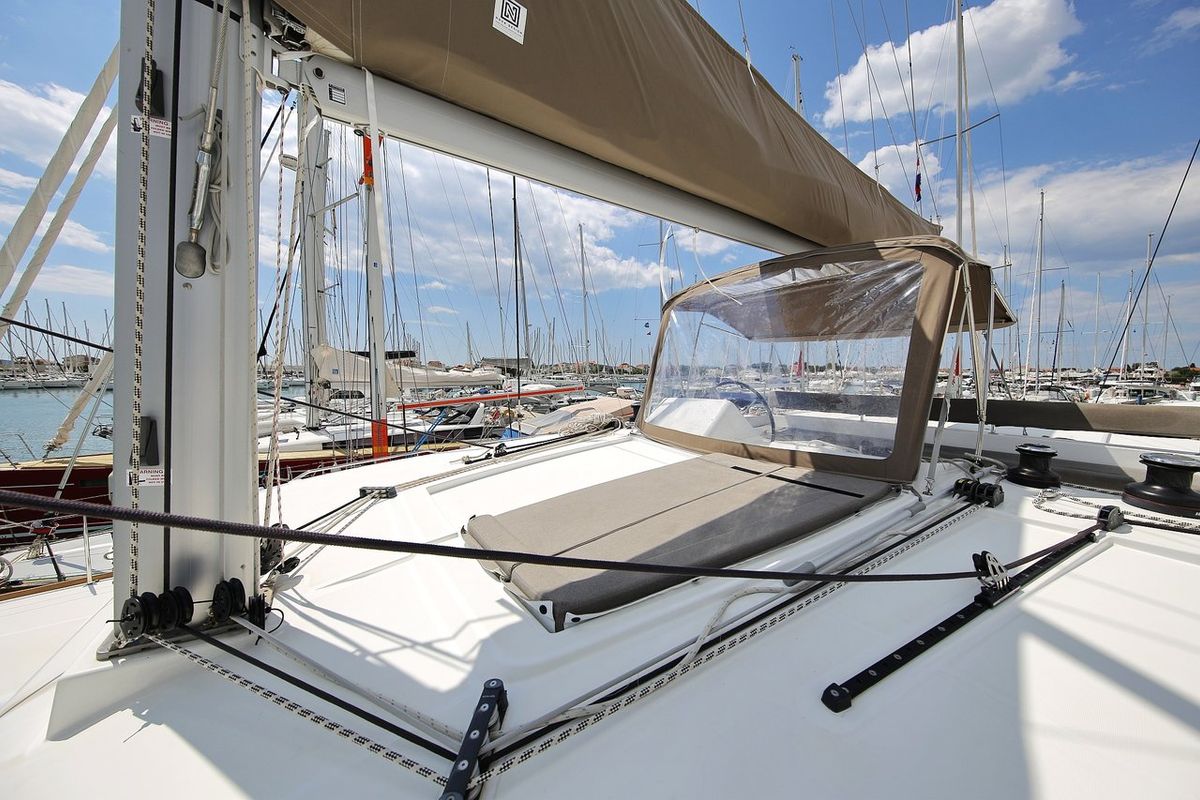 Deck of Ladies And Gentlemen, a Lagoon 450 catamaran at Općina Sukošan, Croatia