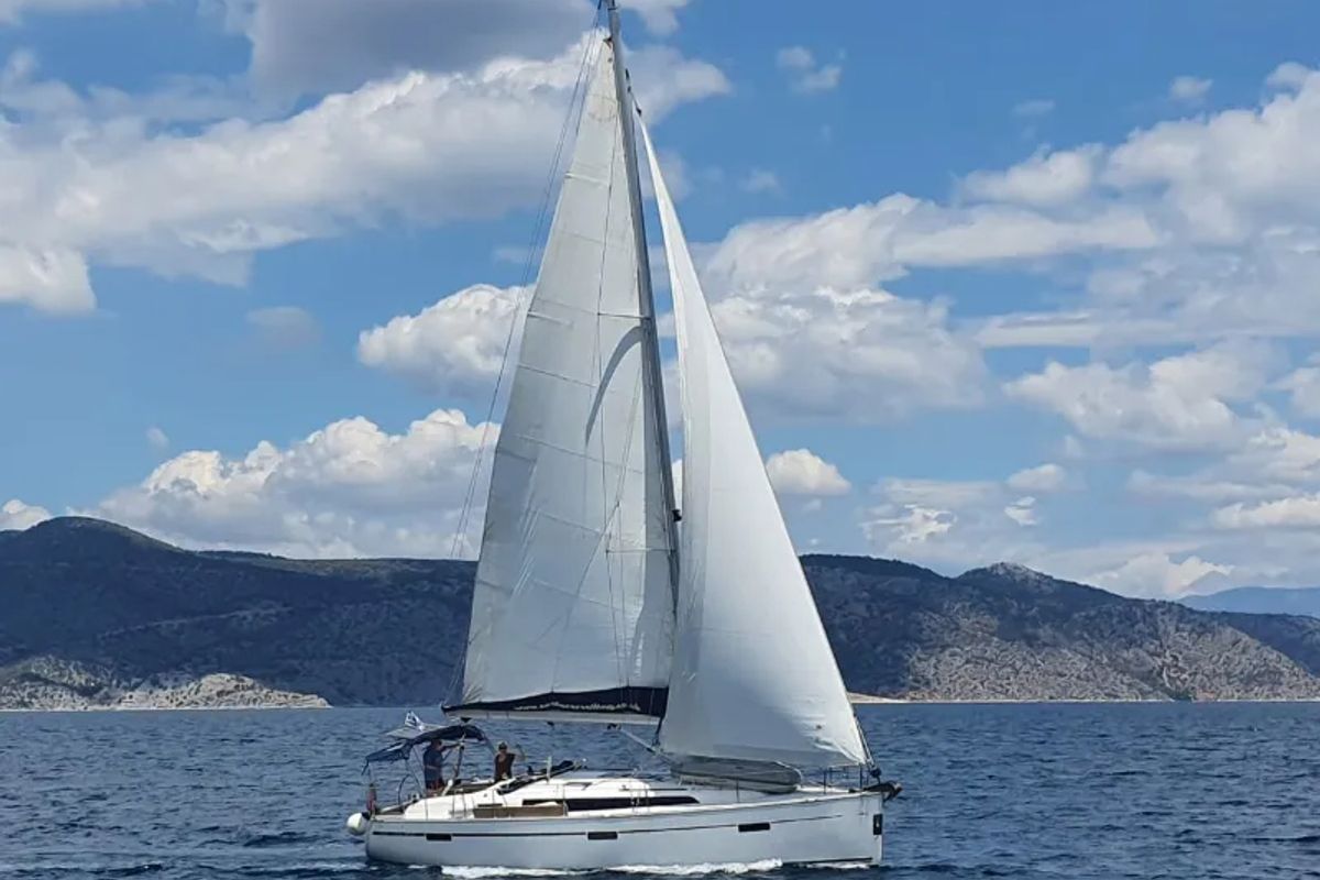Exterior view of Eugenia, a Bavaria 37 sailboat at Pylaros Municipal Unit, Greece