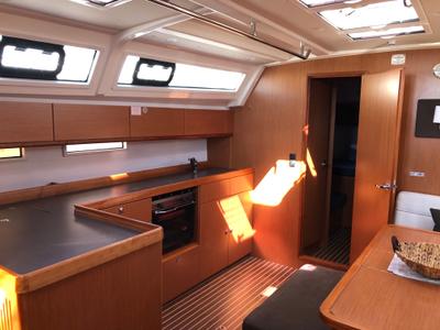 Galley of Kynthia, a Bavaria Cruiser 46 sailboat at Kos, Greece