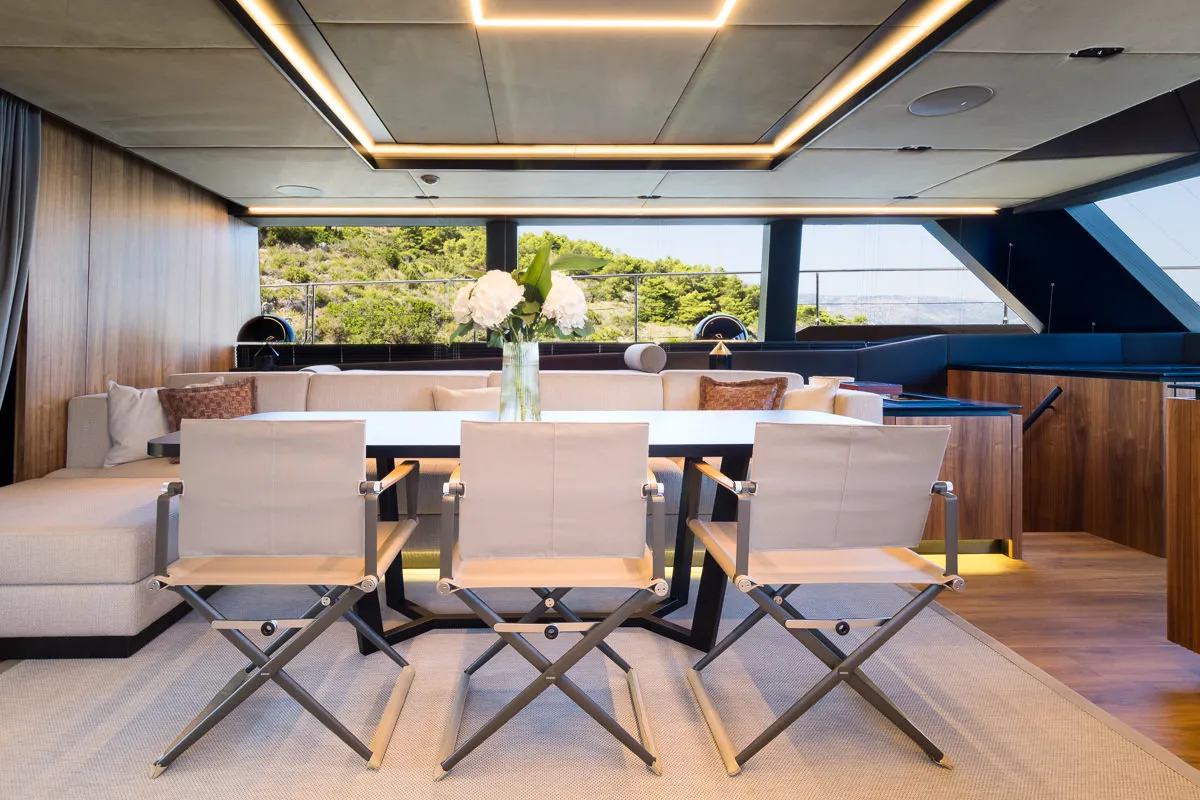 Salon of Amber One, a Sunreef Yachts Sunreef 70 Power catamaran at Grad Kaštela, Croatia