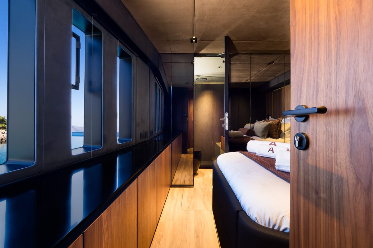 Cabin on Amber One, a Sunreef Yachts Sunreef 70 Power catamaran at Grad Kaštela, Croatia