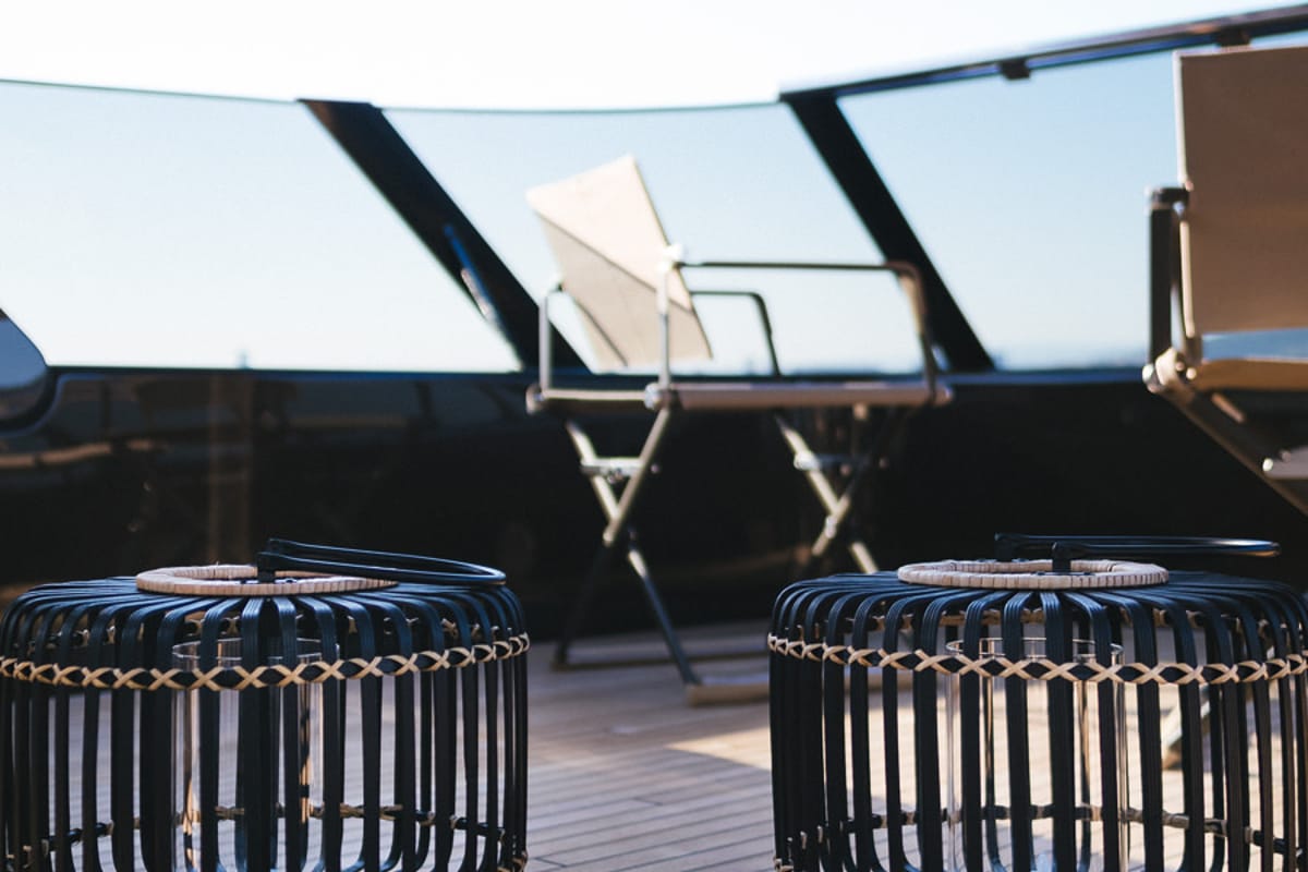 Deck of Amber One, a Sunreef Yachts Sunreef 70 Power catamaran at Grad Kaštela, Croatia