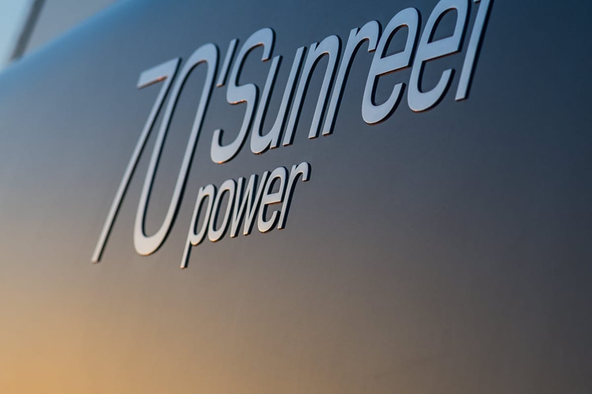 Amber One, a Sunreef Yachts Sunreef 70 Power catamaran at Grad Kaštela, Croatia