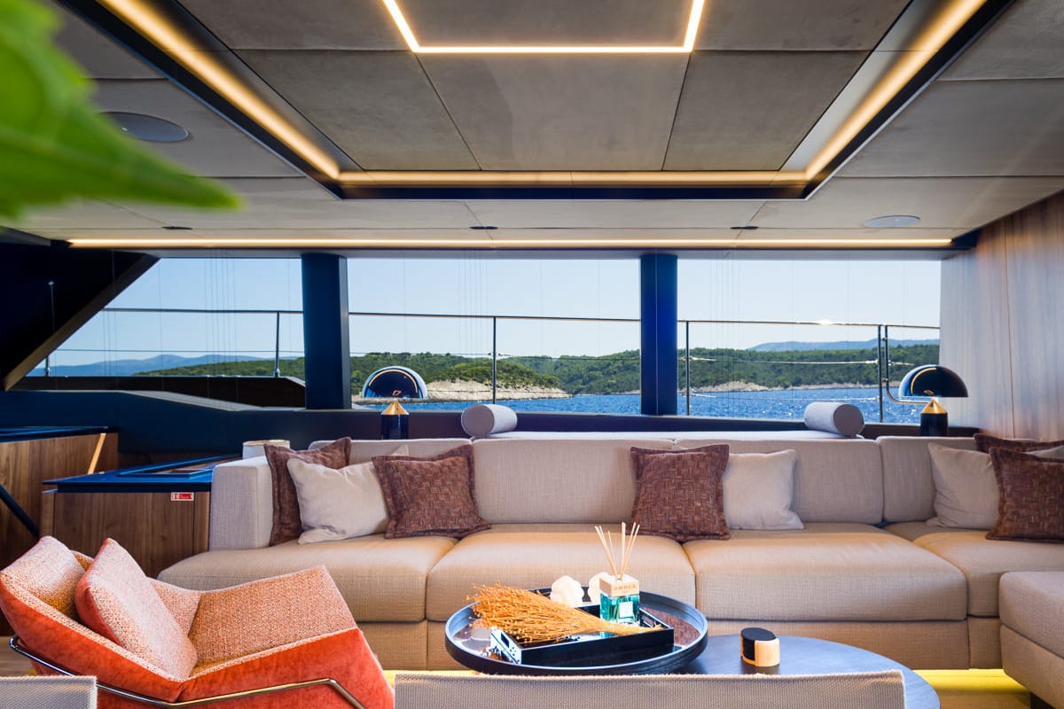 Salon of Amber One, a Sunreef Yachts Sunreef 70 Power catamaran at Grad Kaštela, Croatia