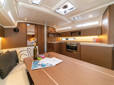 Galley of First Passion, a Beneteau Oceanis 40.1 sailboat at Skradin, Croatia