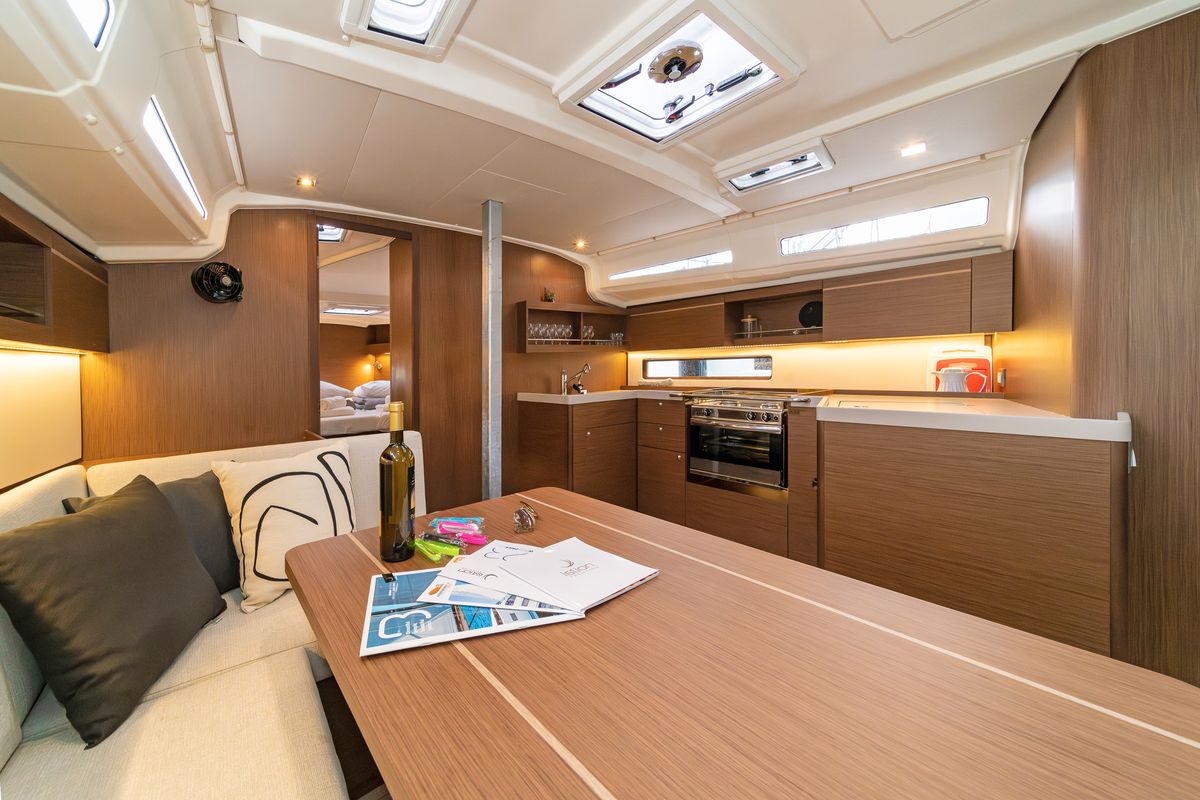 Galley of First Passion, a Beneteau Oceanis 40.1 sailboat at Skradin, Croatia