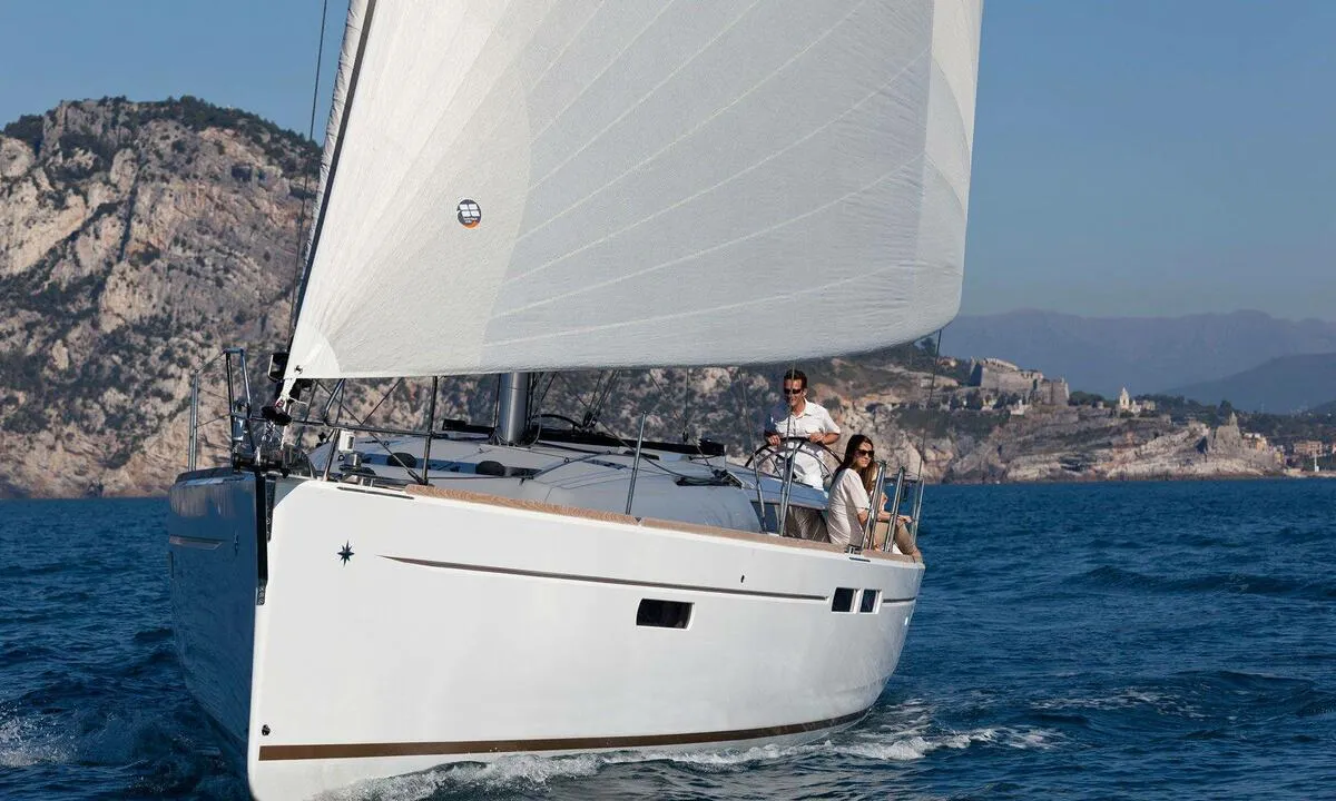 Exterior view of Horizon, a Jeanneau Sun Odyssey 479 sailboat at Općina Rogoznica, Croatia