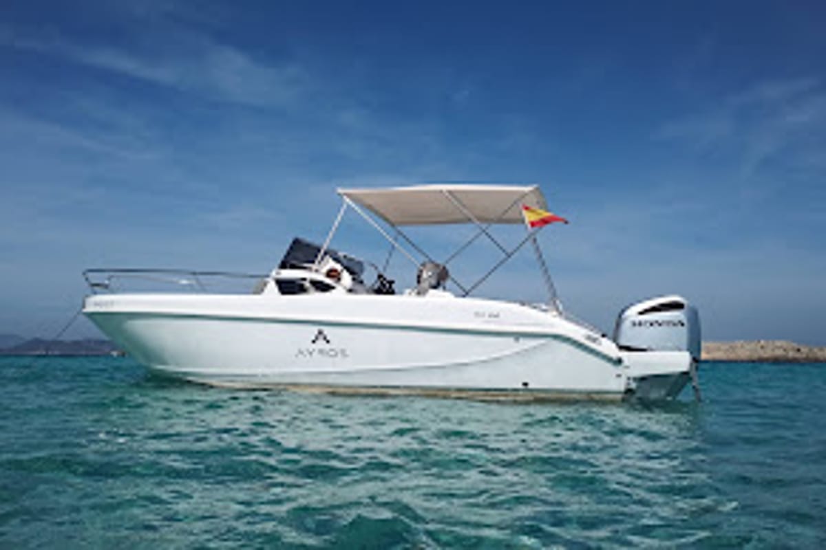 Exterior view of Comfort, a Gulet Ayros 24 motorboat at Ibiza, Spain