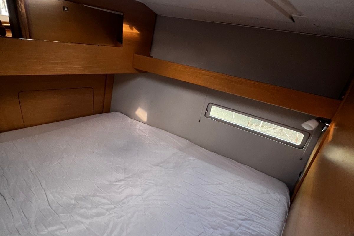Cabin on Souel, a Dufour 390 GL sailboat at Municipal Unit of Apollonioi, Greece