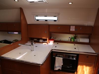Galley of Doris, a Bavaria Cruiser 36 sailboat at Volos Municipality, Greece