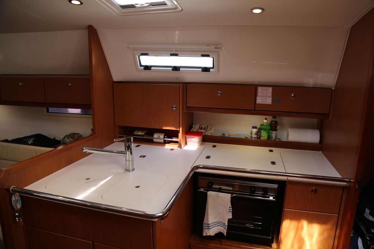 Galley of Doris, a Bavaria Cruiser 36 sailboat at Volos Municipality, Greece