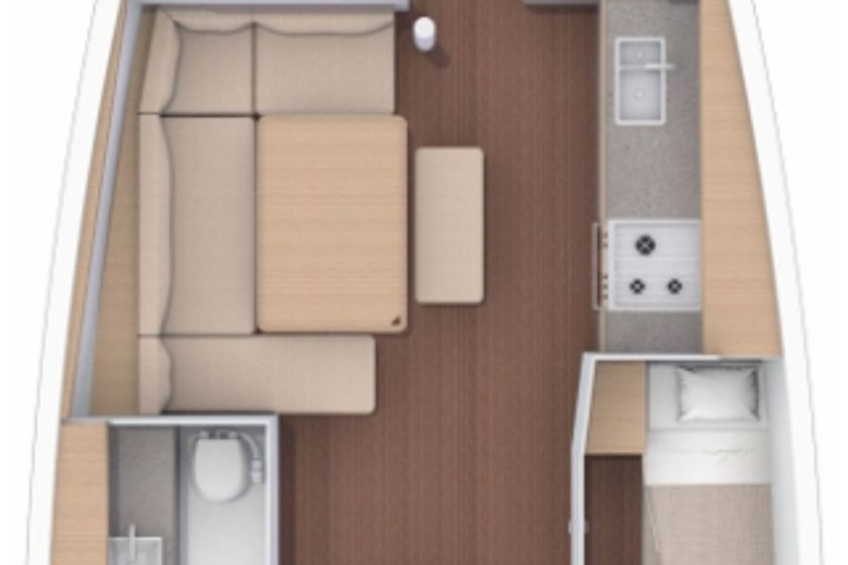 Floor plan of Tahiri, a Dufour 430 GL sailboat at Naples, Italy