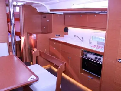 Galley of Tahiri, a Dufour 430 GL sailboat at Naples, Italy