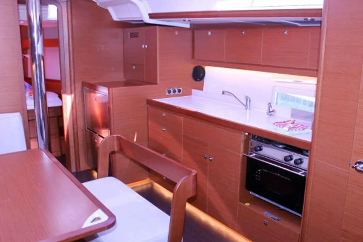 Galley of Tahiri, a Dufour 430 GL sailboat at Naples, Italy