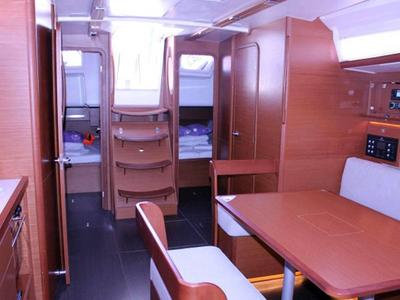 Salon of Tahiri, a Dufour 430 GL sailboat at Naples, Italy