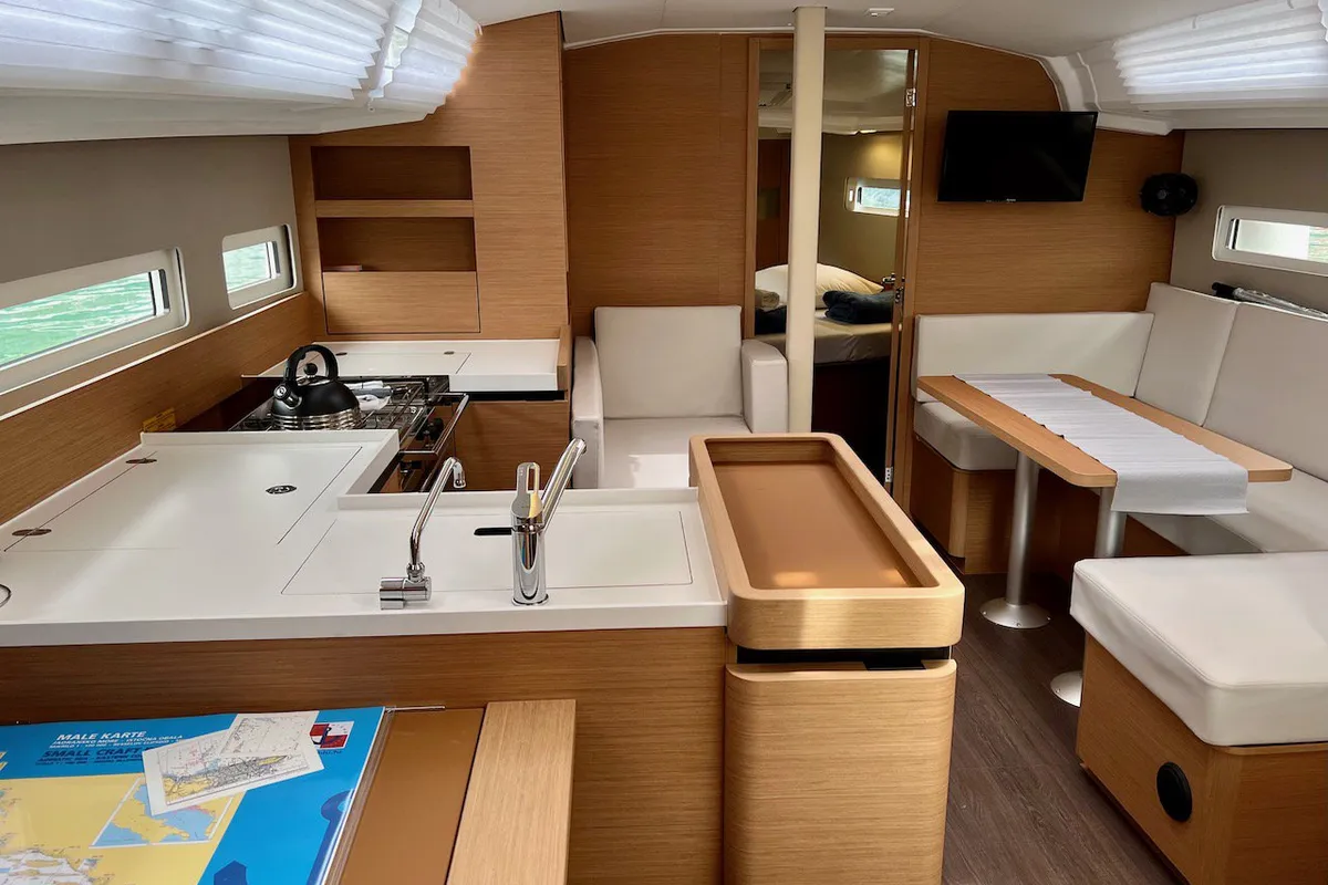 Galley of Thalia, a Jeanneau Sun Odyssey 410 sailboat at Split, Croatia