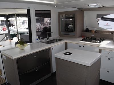 Galley of DESAFINADO, a Fountaine Pajot Saona 47 catamaran at Seget Donji, Croatia