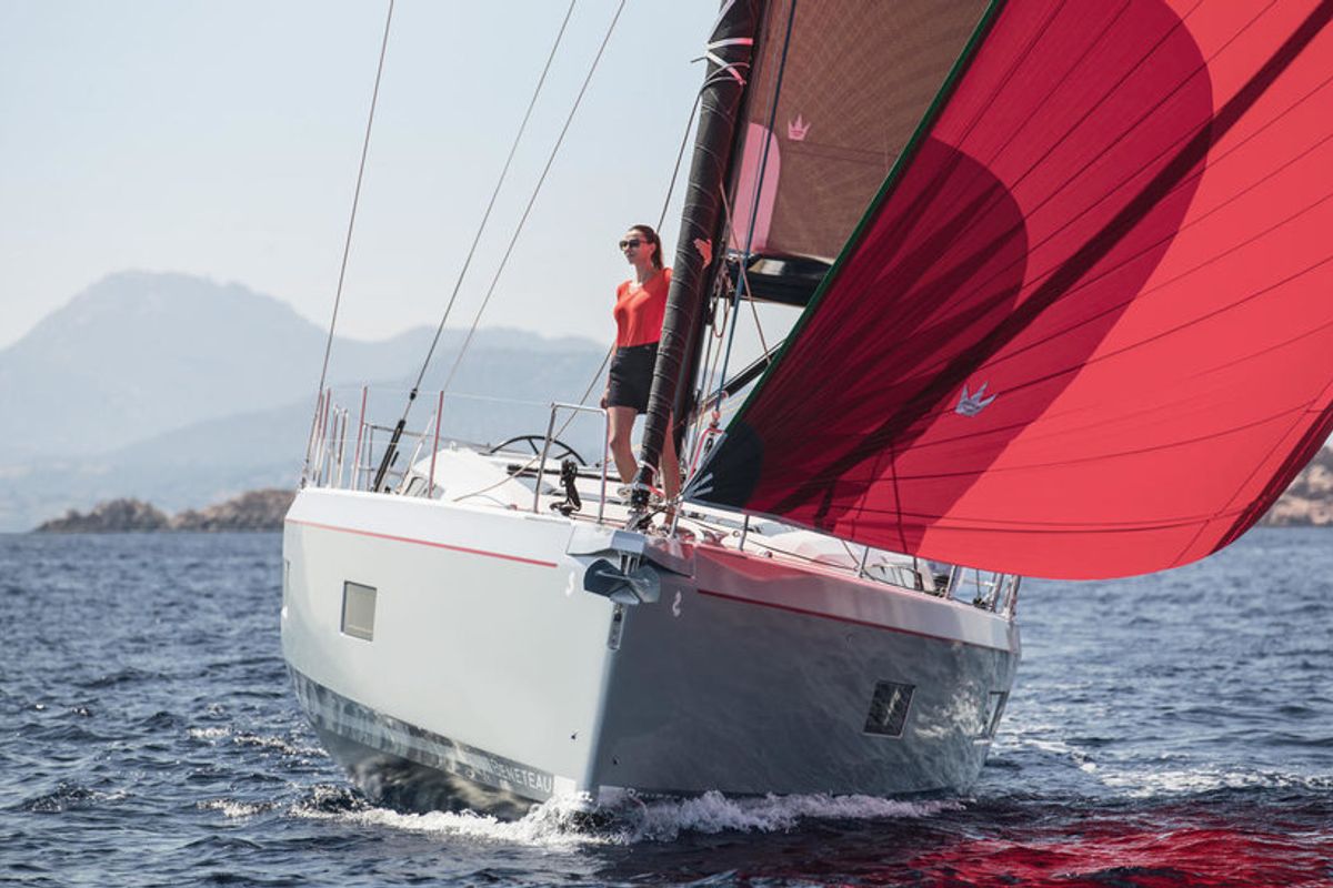 Exterior view of Orion, a Beneteau Oceanis 51.1 sailboat at Lavreotiki Municipal Unit, Greece