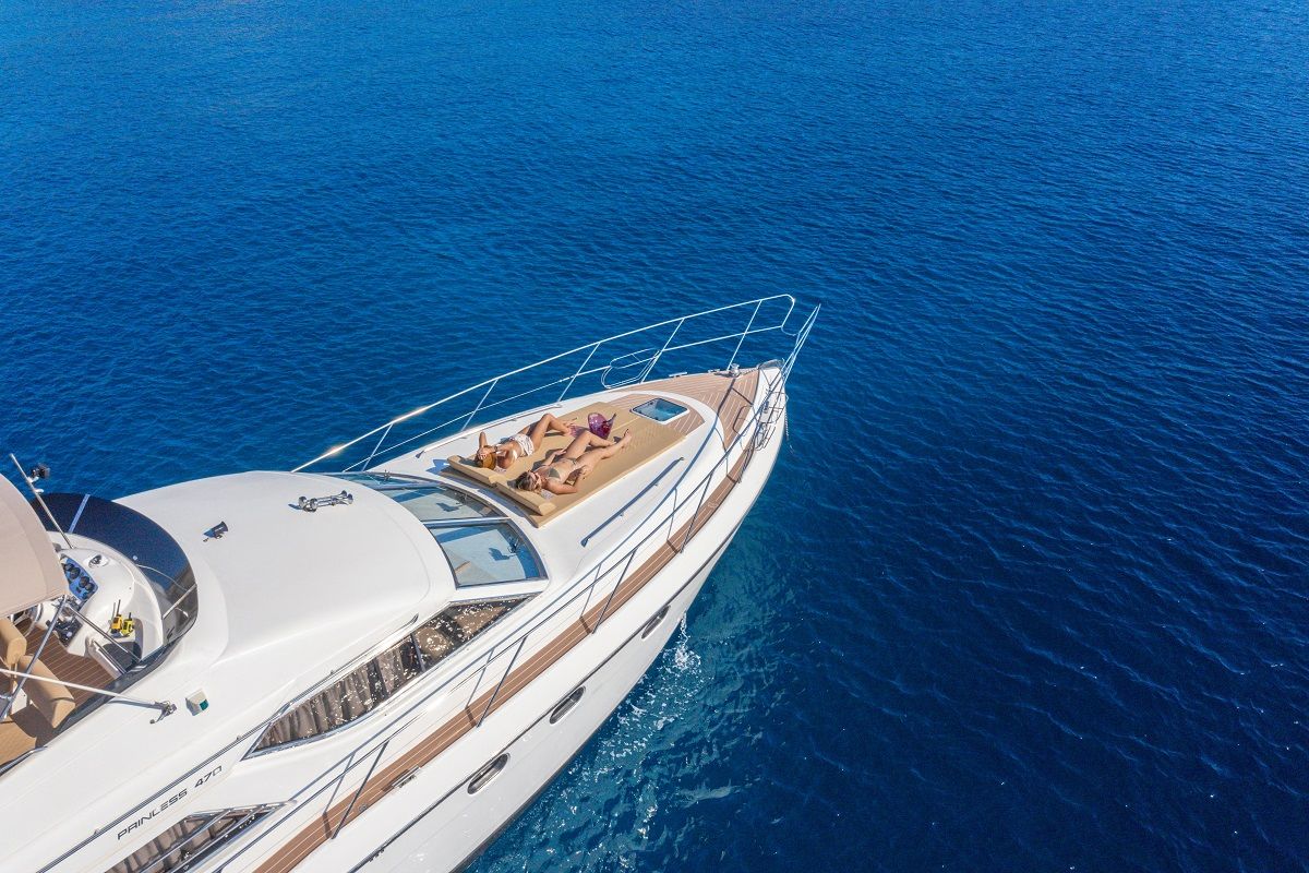 Exterior view of Margo, a Princess Yachts Princess 470 motorboat at Piraeus, Greece