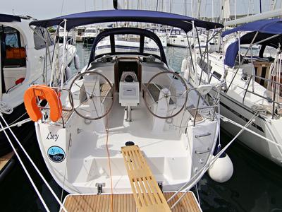 Cockpit of Lucy, a Bavaria Cruiser 34 sailboat at Općina Sukošan, Croatia