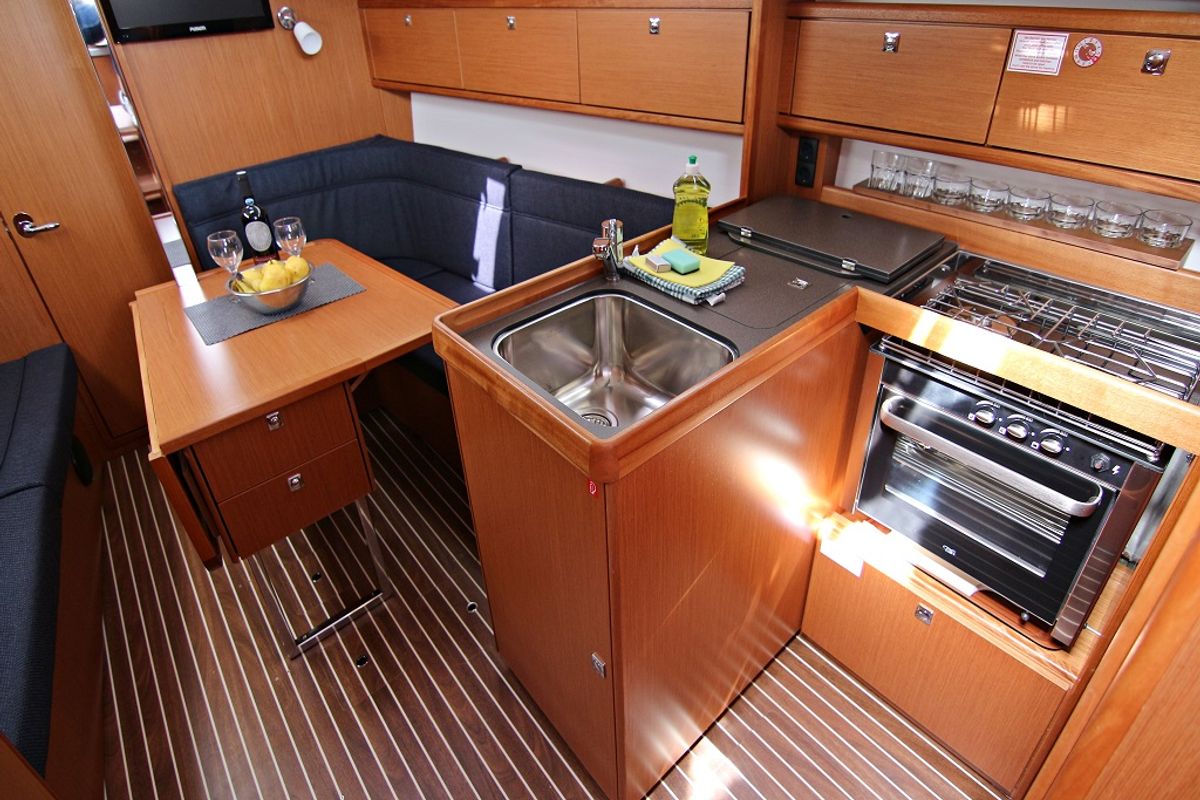 Galley of Lucy, a Bavaria Cruiser 34 sailboat at Općina Sukošan, Croatia