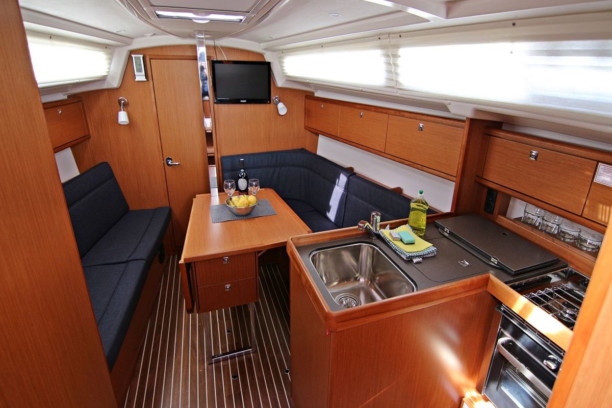 Salon of Lucy, a Bavaria Cruiser 34 sailboat at Općina Sukošan, Croatia