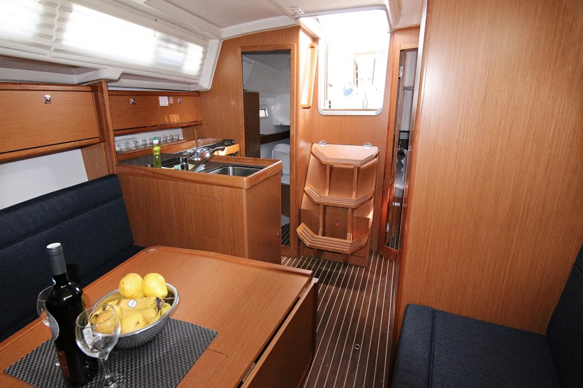 Salon of Lucy, a Bavaria Cruiser 34 sailboat at Općina Sukošan, Croatia