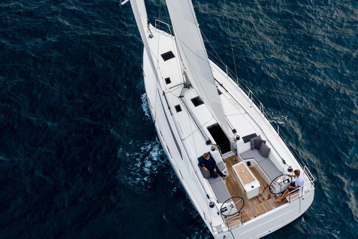 Exterior view of Sunsail Oceanis 40.1 Premium, a Beneteau Oceanis 40.1 sailboat at Procida, Italy