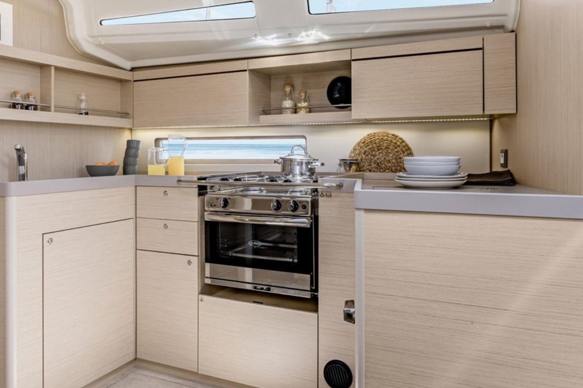 Galley of Sunsail Oceanis 40.1 Premium, a Beneteau Oceanis 40.1 sailboat at Procida, Italy