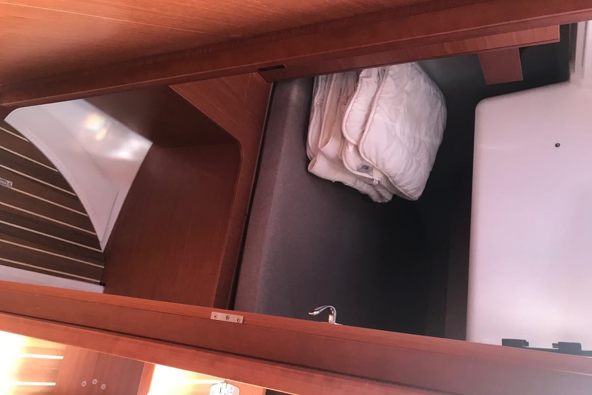 Cabin on Koki, a Dufour 360 GL sailboat at Punat, Croatia