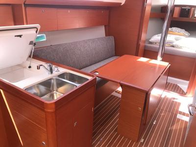 Galley of Koki, a Dufour 360 GL sailboat at Punat, Croatia