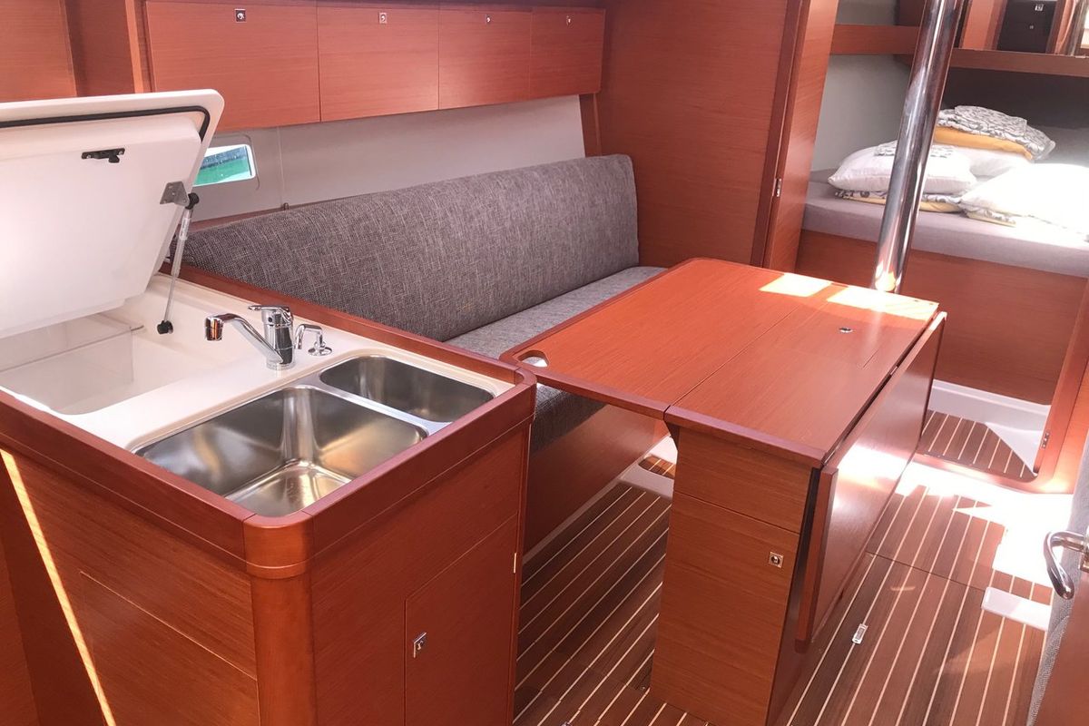 Galley of Koki, a Dufour 360 GL sailboat at Punat, Croatia