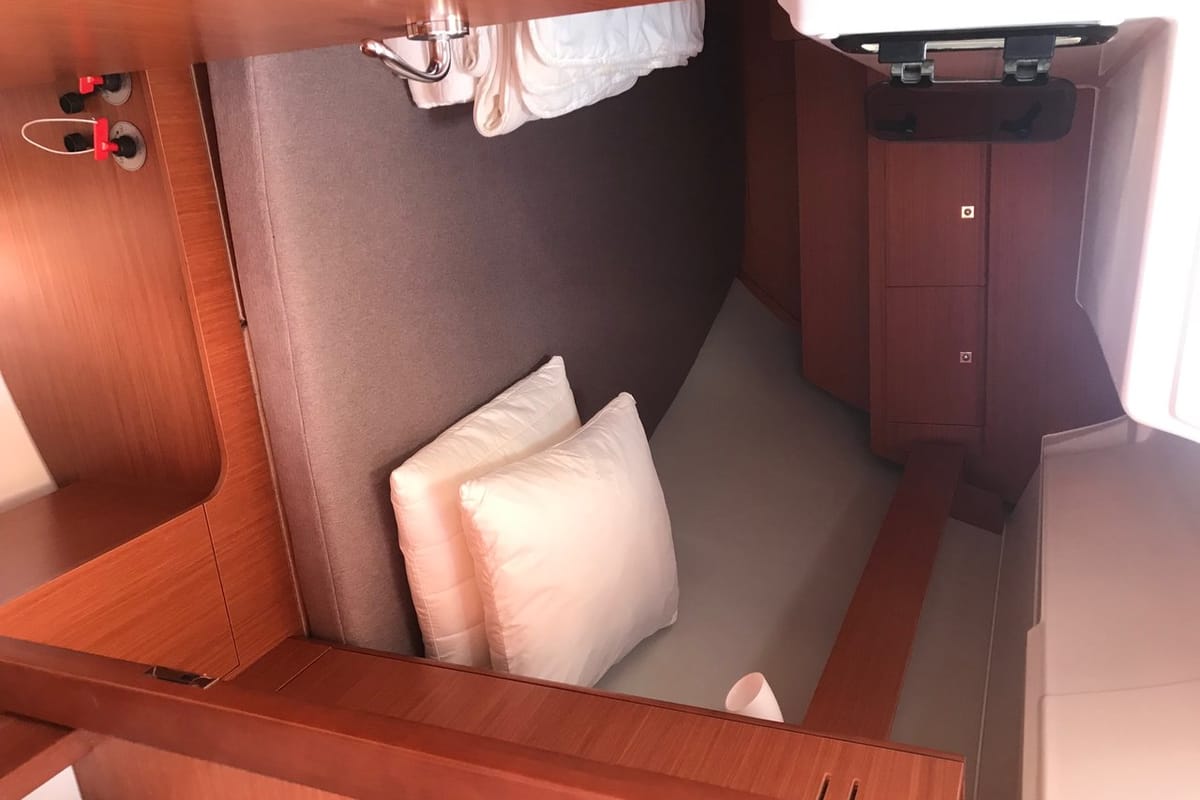 Cabin on Koki, a Dufour 360 GL sailboat at Punat, Croatia