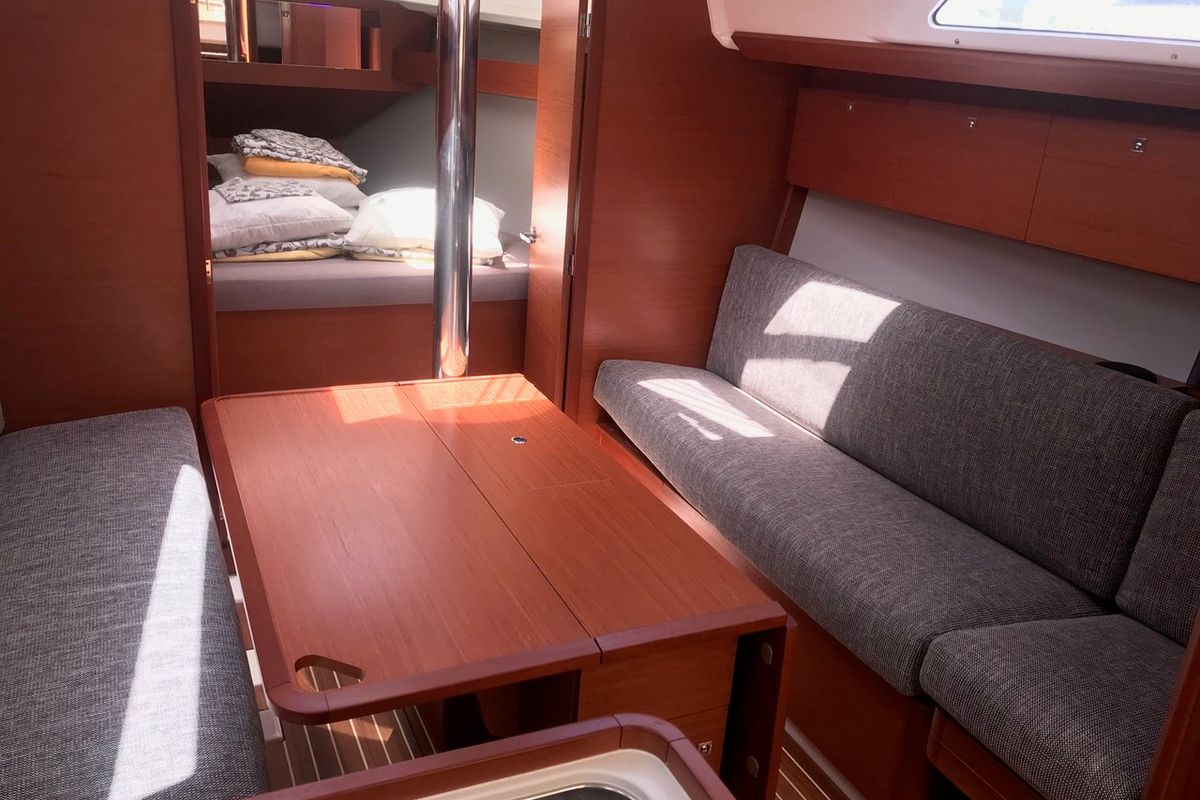 Salon of Koki, a Dufour 360 GL sailboat at Punat, Croatia