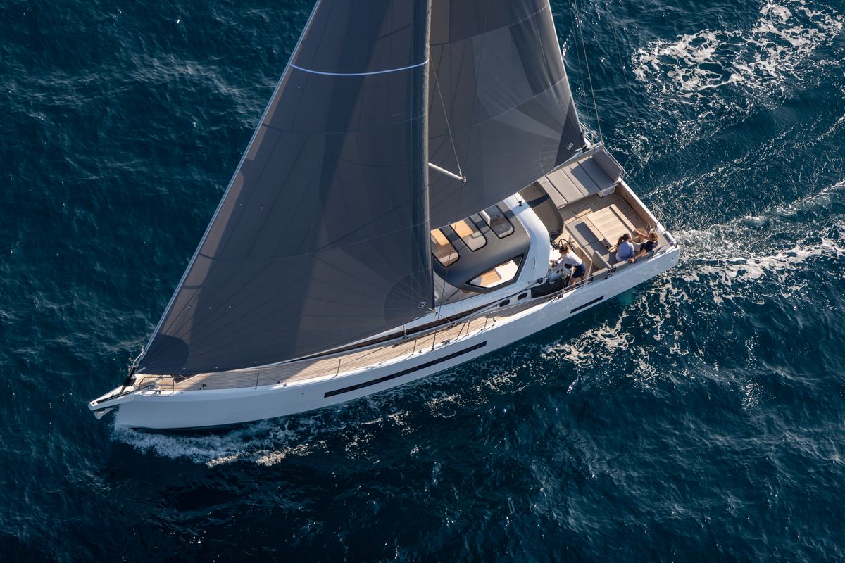 Exterior view of Marina, a Jeanneau 55 sailboat at Salerno, Italy
