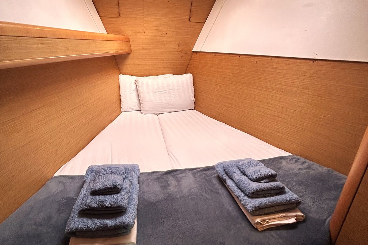 Cabin on Messenger, a Jeanneau 57 sailboat at Athens, Greece