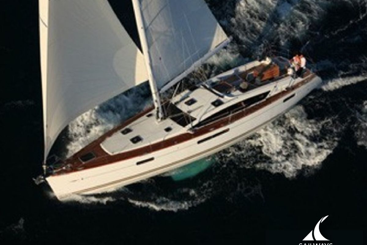 Exterior view of Messenger, a Jeanneau 57 sailboat at Athens, Greece