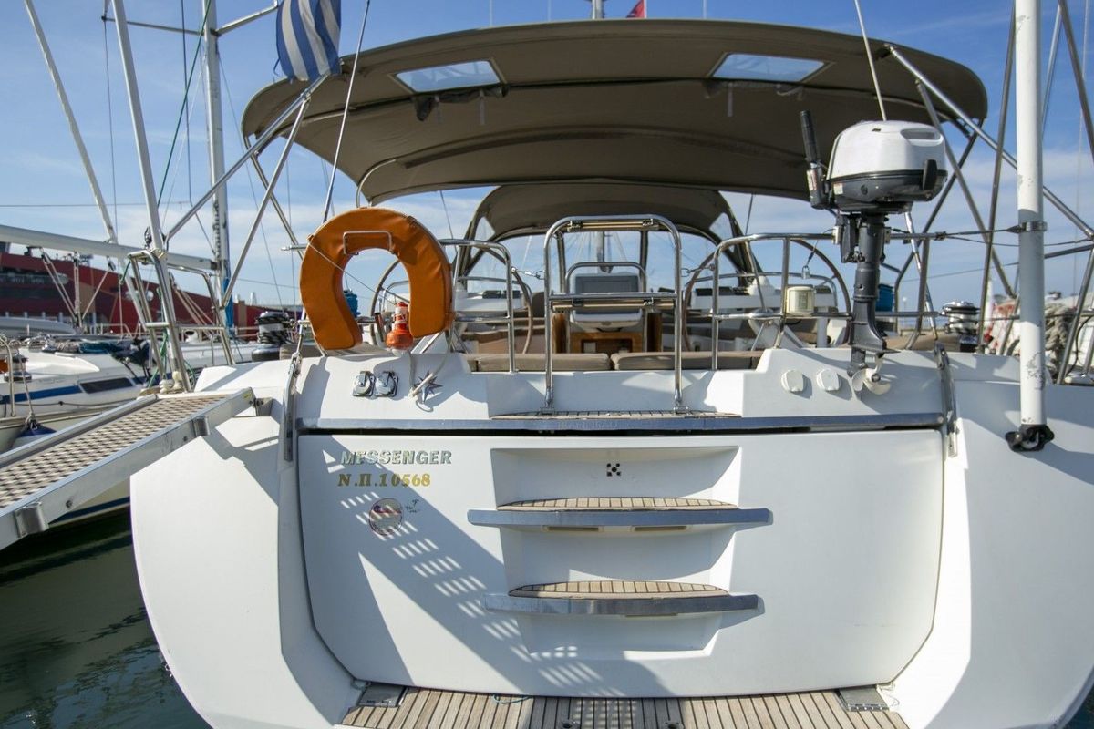 Exterior view of Messenger, a Jeanneau 57 sailboat at Athens, Greece