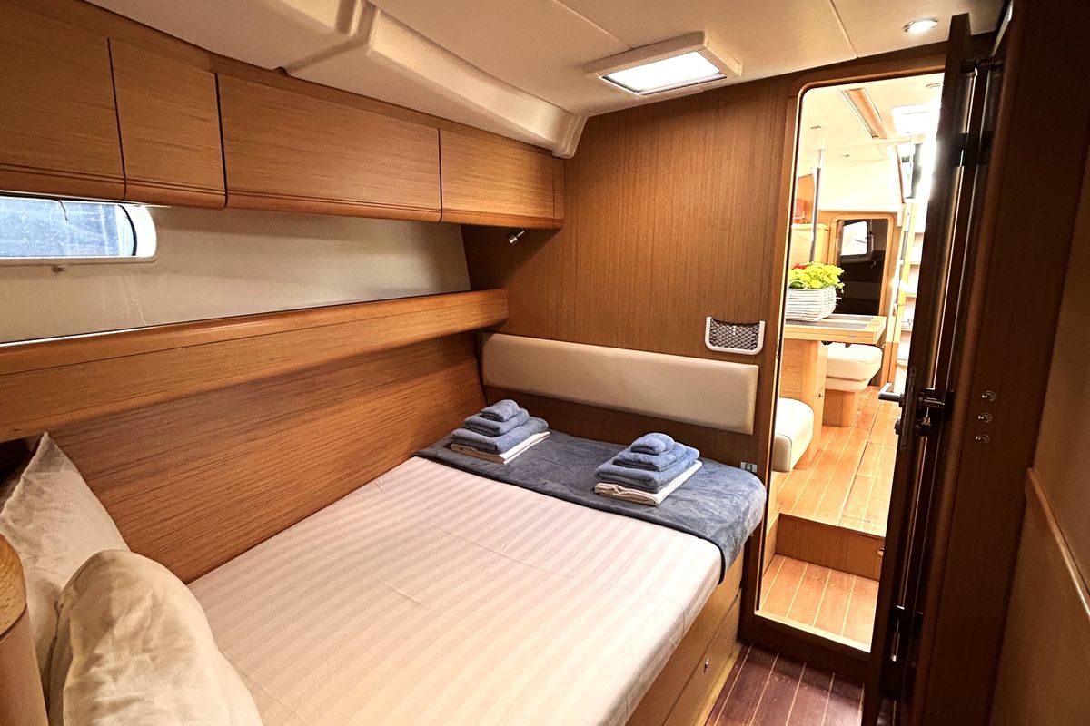 Cabin on Messenger, a Jeanneau 57 sailboat at Athens, Greece