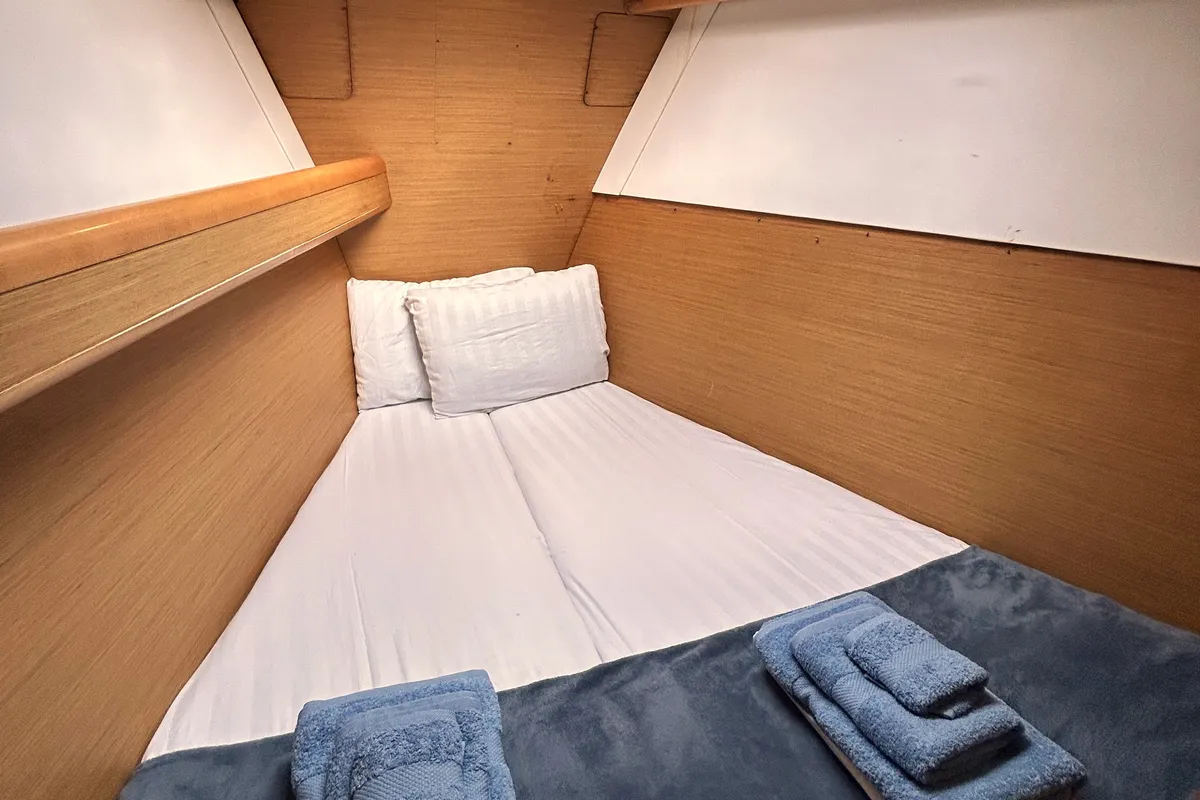 Cabin on Messenger, a Jeanneau 57 sailboat at Athens, Greece